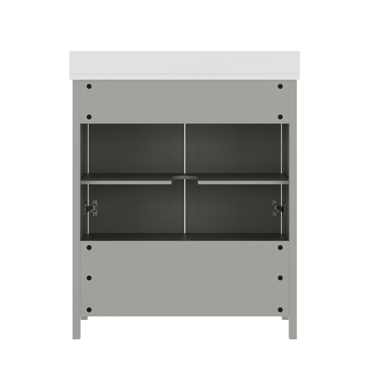 Gray Frame/Black Hardware,30" |#| 30 Inch Bathroom Vanity with Undermount Sink, Cabinet, and Drawer in Gray