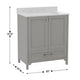 Gray,30" |#| 30 Inch Bathroom Vanity with Undermount Sink, Cabinet, and Drawer in Gray