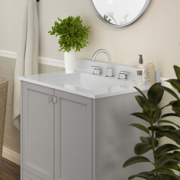 Gray,30" |#| 30 Inch Bathroom Vanity with Undermount Sink, Cabinet, and Drawer in Gray