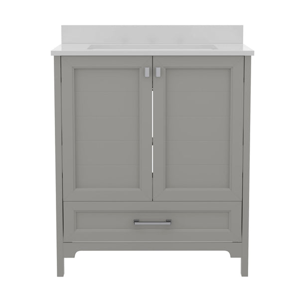 Gray,30" |#| 30 Inch Bathroom Vanity with Undermount Sink, Cabinet, and Drawer in Gray