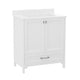 White,30" |#| 30 Inch Bathroom Vanity with Undermount Sink, Cabinet, and Drawer in White