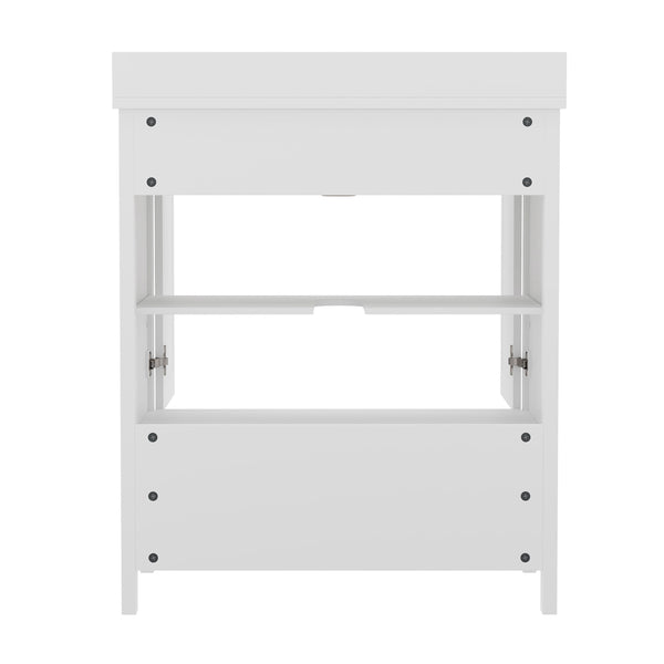 White,30" |#| 30 Inch Bathroom Vanity with Undermount Sink, Cabinet, and Drawer in White