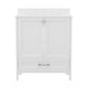 White,30" |#| 30 Inch Bathroom Vanity with Undermount Sink, Cabinet, and Drawer in White