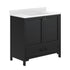 Black Frame/Black Hardware,36" |#| 36 Inch Bathroom Vanity with Undermount Sink, Cabinet, and Drawer in Black