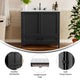 Black Frame/Black Hardware,36" |#| 36 Inch Bathroom Vanity with Undermount Sink, Cabinet, and Drawer in Black