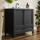 Black Frame/Black Hardware,36" |#| 36 Inch Bathroom Vanity with Undermount Sink, Cabinet, and Drawer in Black