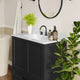 Black Frame/Black Hardware,36" |#| 36 Inch Bathroom Vanity with Undermount Sink, Cabinet, and Drawer in Black