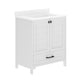 White Frame/Black Hardware,30" |#| 30 Inch Bathroom Vanity with Undermount Sink, Cabinet, and Drawer in White