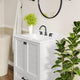 White Frame/Black Hardware,30" |#| 30 Inch Bathroom Vanity with Undermount Sink, Cabinet, and Drawer in White