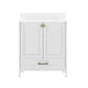 White Frame/Black Hardware,30" |#| 30 Inch Bathroom Vanity with Undermount Sink, Cabinet, and Drawer in White