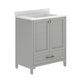 Gray Frame/Gold Hardware,30" |#| 30 Inch Bathroom Vanity with Undermount Sink, Cabinet, and Drawer in Gray