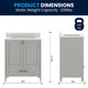 Gray Frame/Gold Hardware,30" |#| 30 Inch Bathroom Vanity with Undermount Sink, Cabinet, and Drawer in Gray