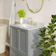 Gray Frame/Gold Hardware,30" |#| 30 Inch Bathroom Vanity with Undermount Sink, Cabinet, and Drawer in Gray
