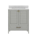 Gray Frame/Gold Hardware,30" |#| 30 Inch Bathroom Vanity with Undermount Sink, Cabinet, and Drawer in Gray