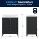 Black Frame/Gold Hardware,30" |#| 30 Inch Bathroom Vanity with Undermount Sink, Cabinet, and Drawer in Black