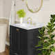 Black Frame/Gold Hardware,30" |#| 30 Inch Bathroom Vanity with Undermount Sink, Cabinet, and Drawer in Black