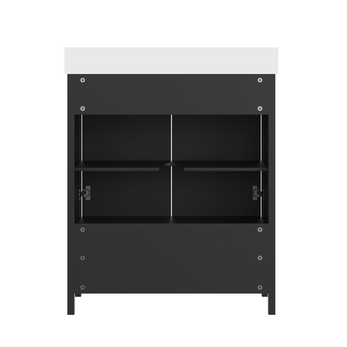 Black Frame/Gold Hardware,30" |#| 30 Inch Bathroom Vanity with Undermount Sink, Cabinet, and Drawer in Black