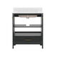 Black Frame/Gold Hardware,30" |#| 30 Inch Bathroom Vanity with Undermount Sink, Cabinet, and Drawer in Black