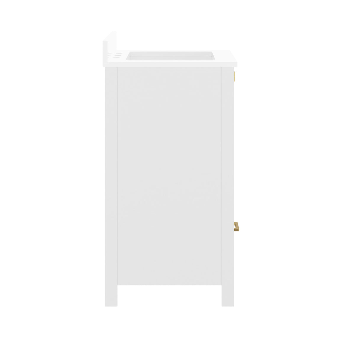 White Frame/Gold Hardware,30" |#| 30 Inch Bathroom Vanity with Undermount Sink, Cabinet, and Drawer in White