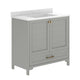 Gray Frame/Gold Hardware,36" |#| 36 Inch Bathroom Vanity with Undermount Sink, Cabinet, and Drawer in Gray