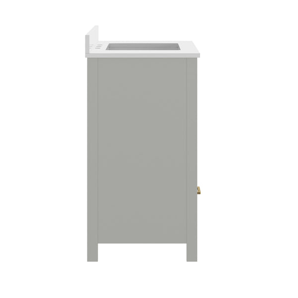 Gray Frame/Gold Hardware,36" |#| 36 Inch Bathroom Vanity with Undermount Sink, Cabinet, and Drawer in Gray