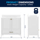 White Frame/Gold Hardware,36" |#| 36 Inch Bathroom Vanity with Undermount Sink, Cabinet, and Drawer in White