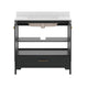 Black Frame/Gold Hardware,36" |#| 36 Inch Bathroom Vanity with Undermount Sink, Cabinet, and Drawer in Black