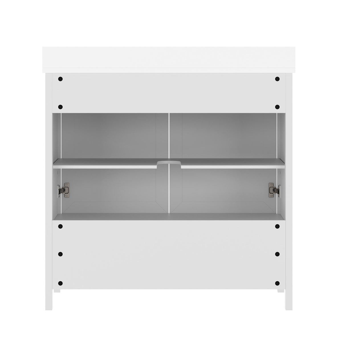 White Frame/Gold Hardware,36" |#| 36 Inch Bathroom Vanity with Undermount Sink, Cabinet, and Drawer in White