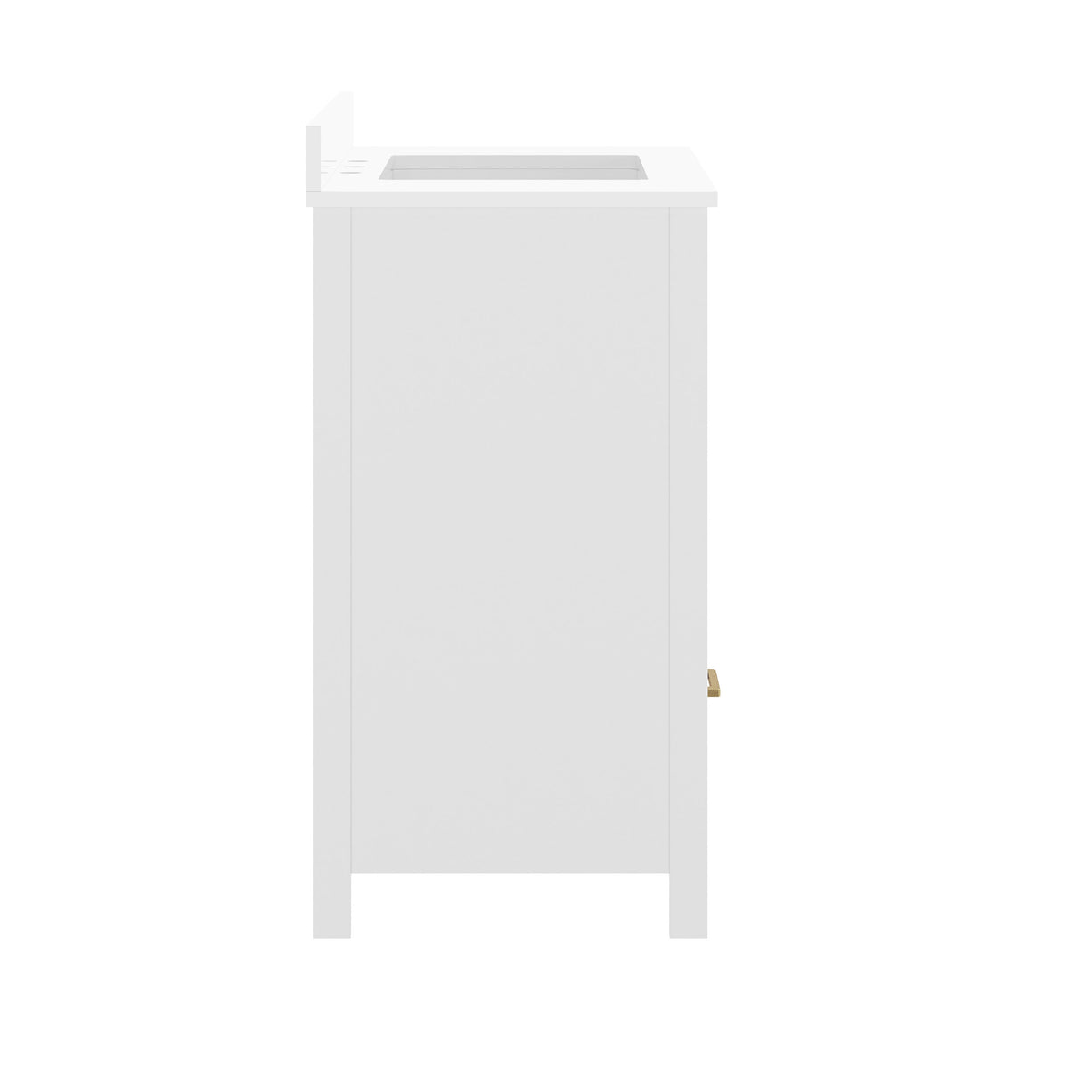 White Frame/Gold Hardware,36" |#| 36 Inch Bathroom Vanity with Undermount Sink, Cabinet, and Drawer in White