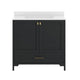 Black Frame/Gold Hardware,36" |#| 36 Inch Bathroom Vanity with Undermount Sink, Cabinet, and Drawer in Black