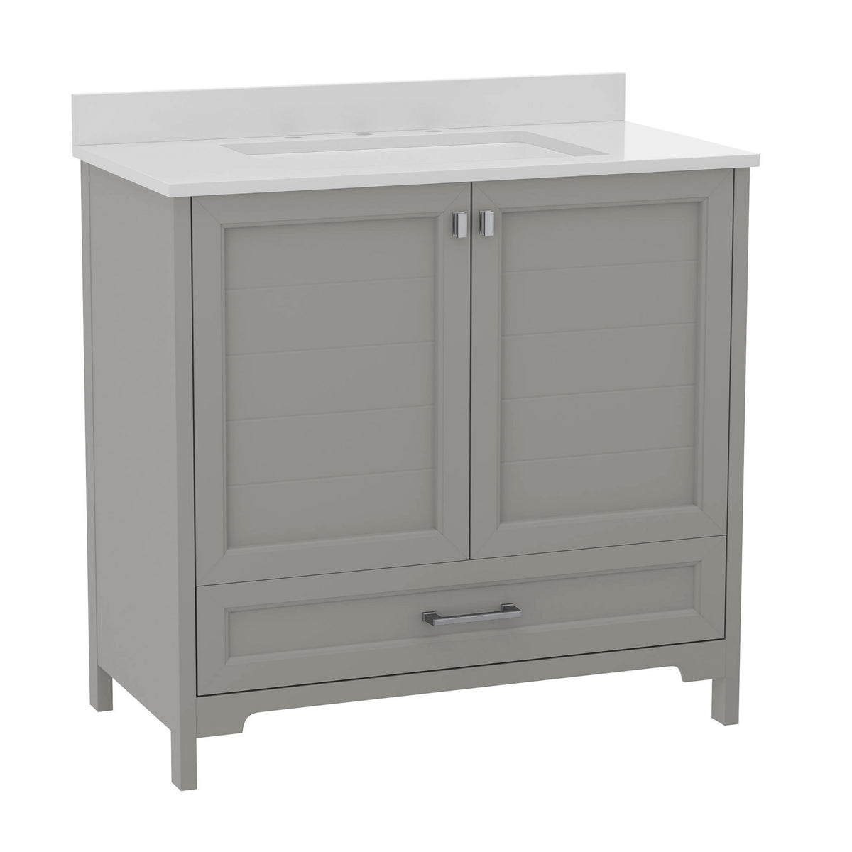 Gray,36" |#| 36 Inch Bathroom Vanity with Undermount Sink, Cabinet, and Drawer in Gray