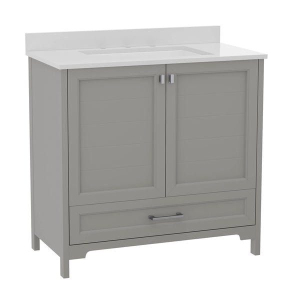 Gray,36" |#| 36 Inch Bathroom Vanity with Undermount Sink, Cabinet, and Drawer in Gray