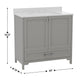 Gray,36" |#| 36 Inch Bathroom Vanity with Undermount Sink, Cabinet, and Drawer in Gray