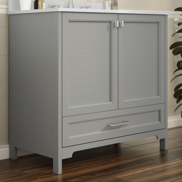 Gray,36" |#| 36 Inch Bathroom Vanity with Undermount Sink, Cabinet, and Drawer in Gray