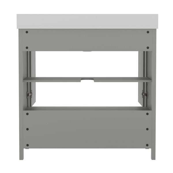 Gray,36" |#| 36 Inch Bathroom Vanity with Undermount Sink, Cabinet, and Drawer in Gray