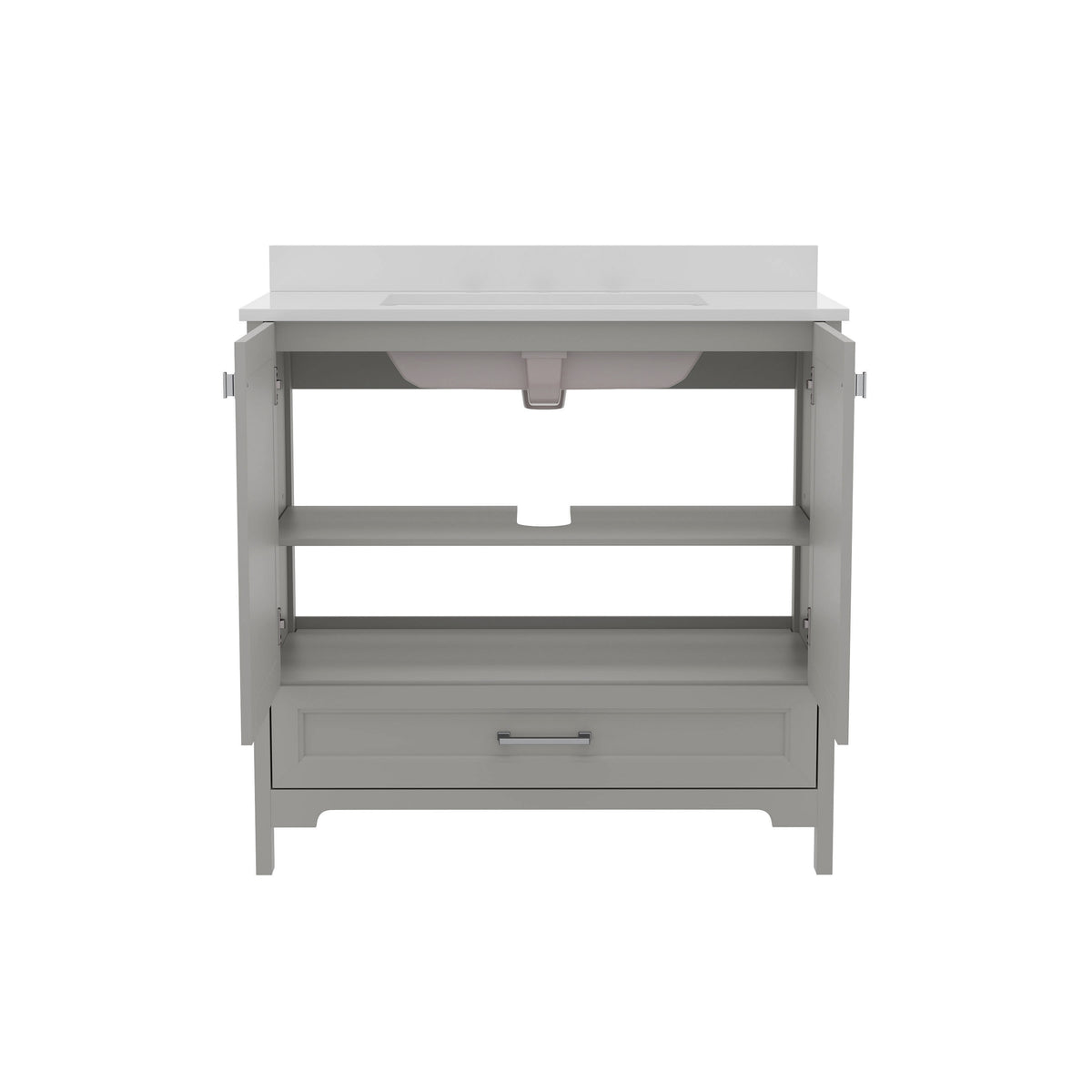 Gray,36" |#| 36 Inch Bathroom Vanity with Undermount Sink, Cabinet, and Drawer in Gray