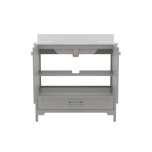 Gray,36" |#| 36 Inch Bathroom Vanity with Undermount Sink, Cabinet, and Drawer in Gray