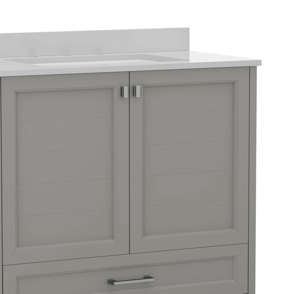 White,36" |#| 36 Inch Bathroom Vanity with Undermount Sink, Cabinet, and Drawer in White