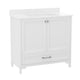 White,36" |#| 36 Inch Bathroom Vanity with Undermount Sink, Cabinet, and Drawer in White