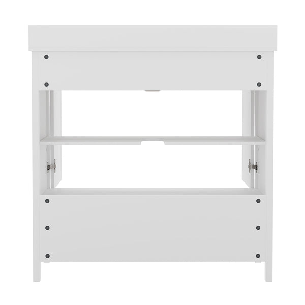 White,36" |#| 36 Inch Bathroom Vanity with Undermount Sink, Cabinet, and Drawer in White