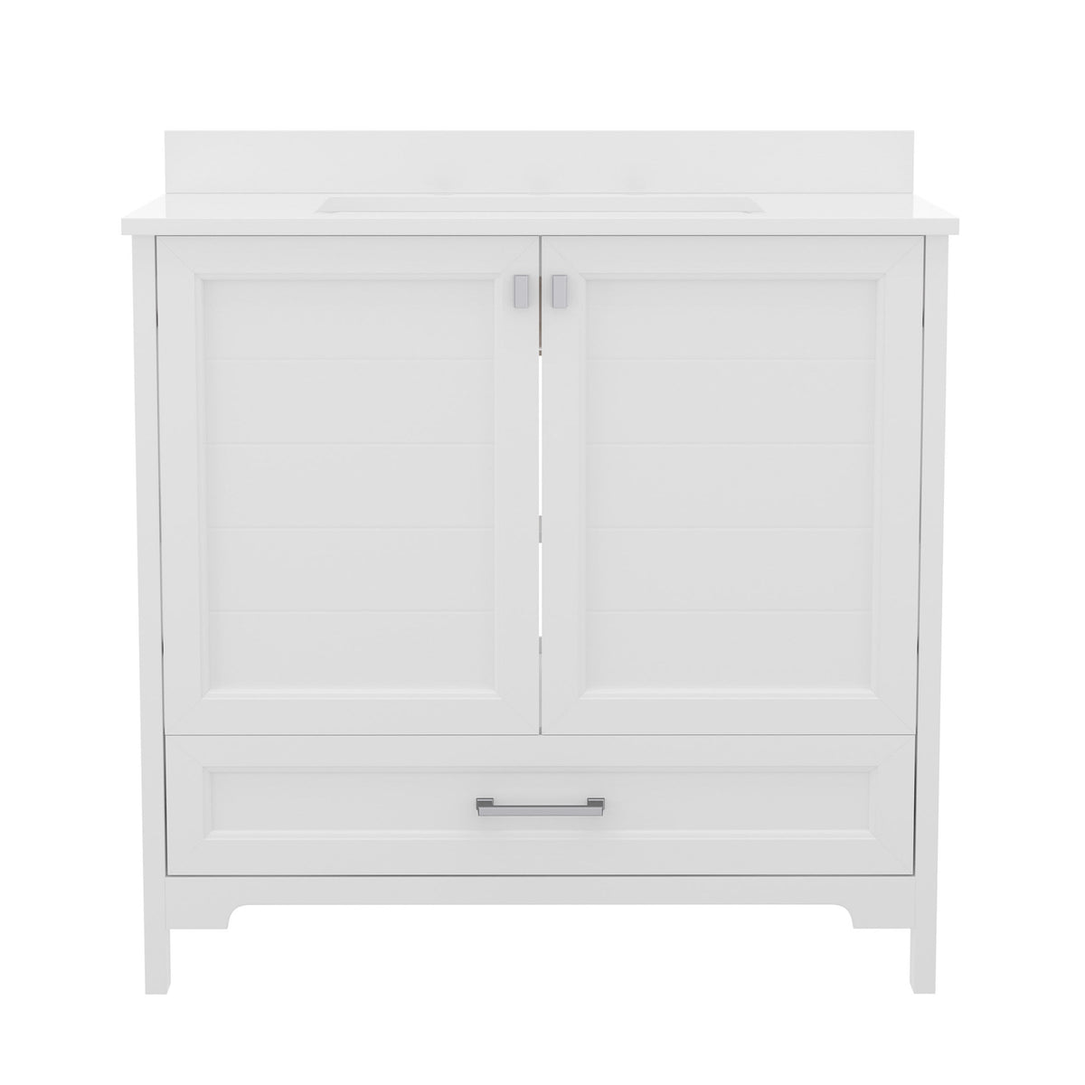 White,36" |#| 36 Inch Bathroom Vanity with Undermount Sink, Cabinet, and Drawer in White
