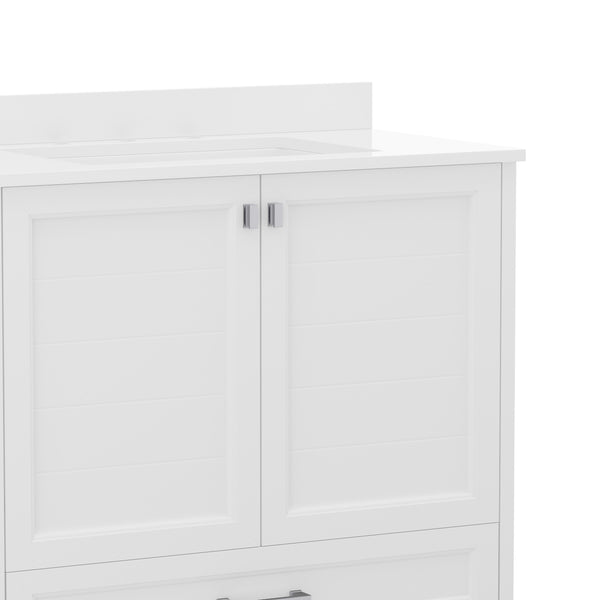 Black Frame/Black Hardware,30" |#| 30 Inch Bathroom Vanity with Undermount Sink, Cabinet, and Drawer in Black