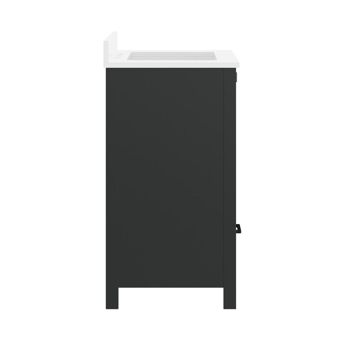 Black Frame/Black Hardware,30" |#| 30 Inch Bathroom Vanity with Undermount Sink, Cabinet, and Drawer in Black