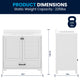 White Frame/Black Hardware,36" |#| 36 Inch Bathroom Vanity with Undermount Sink, Cabinet, and Drawer in White