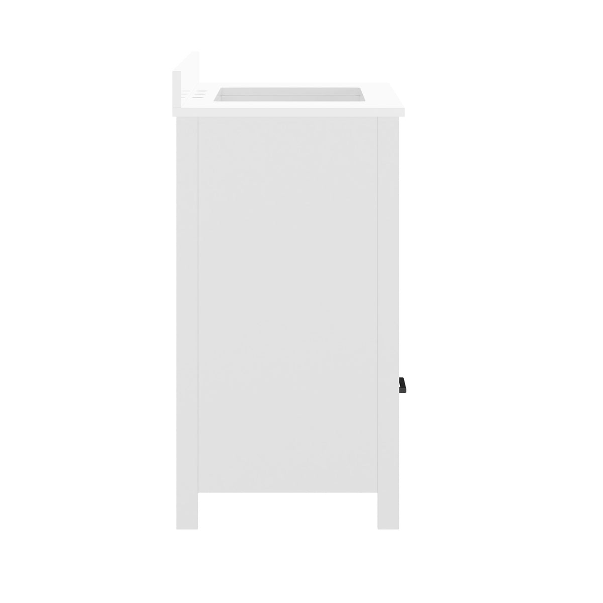 White Frame/Black Hardware,36" |#| 36 Inch Bathroom Vanity with Undermount Sink, Cabinet, and Drawer in White