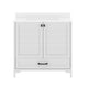 White Frame/Black Hardware,36" |#| 36 Inch Bathroom Vanity with Undermount Sink, Cabinet, and Drawer in White