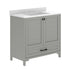 Gray Frame/Black Hardware,36" |#| 36 Inch Bathroom Vanity with Undermount Sink, Cabinet, and Drawer in Gray