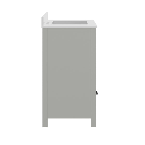 Gray Frame/Black Hardware,36" |#| 36 Inch Bathroom Vanity with Undermount Sink, Cabinet, and Drawer in Gray