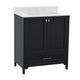 Black,30" |#| 30 Inch Bathroom Vanity with Undermount Sink, Cabinet, and Drawer in Black