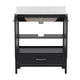 Black,30" |#| 30 Inch Bathroom Vanity with Undermount Sink, Cabinet, and Drawer in Black